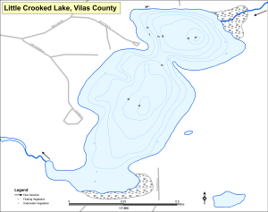 Little Crooked Lake Topographical Lake Map
