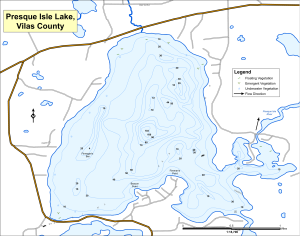 Presque Isle Lake Topographical Lake Map