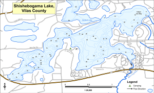 Shishebogama Lake Topographical Lake Map