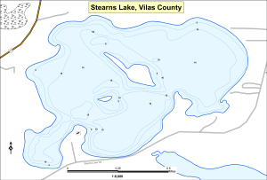Stearns Lake Topographical Lake Map