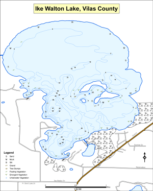 Ike Walton Lake Topographical Lake Map