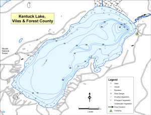 Kentuck Lake Topographical Lake Map