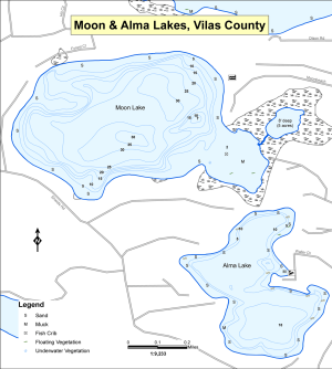 Alma Lake Topographical Lake Map