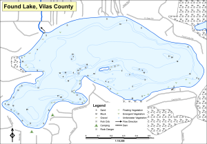 Found Lake Topographical Lake Map