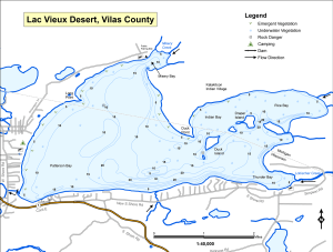 Lac Vieux Desert Topographical Lake Map