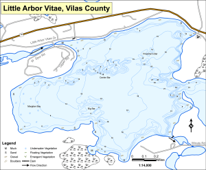Little Arbor Vitae Lake Topographical Lake Map