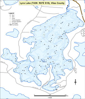 Lynx Lake 2 T43N R07E S18 Topographical Lake Map