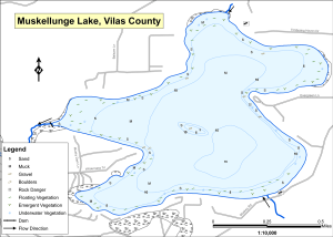 Muskellunge Lake Topographical Lake Map