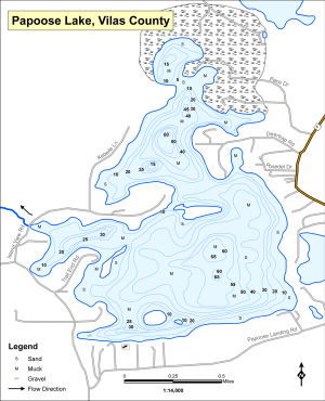 Papoose Lake Topographical Lake Map