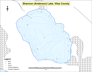 Shannon Lake (Anderson) Topographical Lake Map