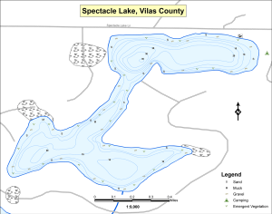Spectacle Lake Topographical Lake Map