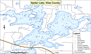 Spider Lake Topographical Lake Map