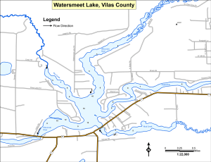 Watersmeet Lake Topographical Lake Map