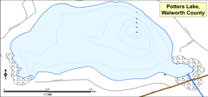 Potter Lake Topographical Lake Map