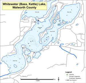 Whitewater Lake (Bass, Kettle) Topographical Lake Map