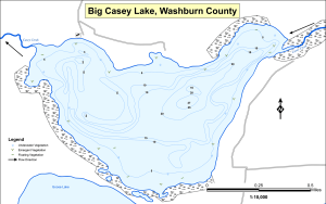 Big Casey Lake Topographical Lake Map
