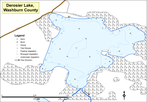 Derosier Lake Topographical Lake Map