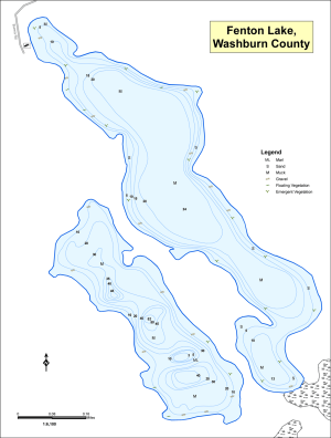Fenton Lake Topographical Lake Map