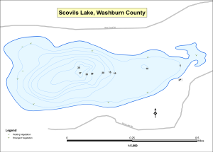 Scovils Lake Topographical Lake Map