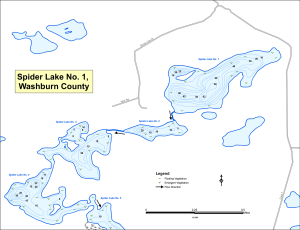 Spider Lake No. 1 Topographical Lake Map