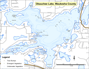 Okauchee Lake Topographical Lake Map