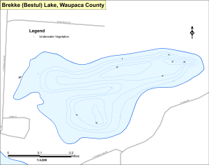 Brekke Lake (Bestul) Topographical Lake Map