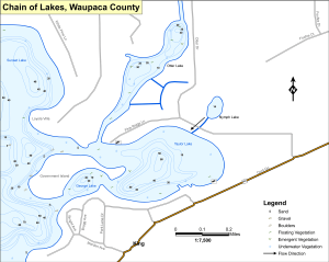 Sunset Lake (Chain) Topographical Lake Map