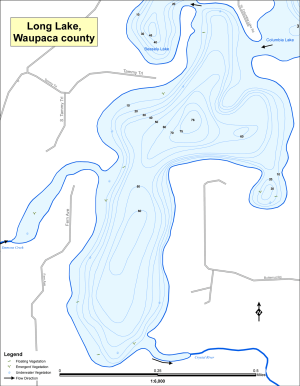 Long Lake (Chain) T21NR11ES04 Topographical Lake Map