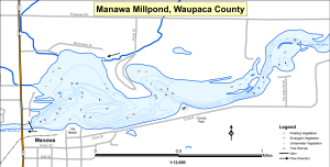 Manawa Millpond Topographical Lake Map