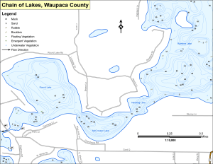 Rainbow Lake (Chain) Topographical Lake Map