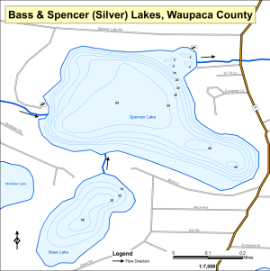 Spencer Lake (Silver) Topographical Lake Map