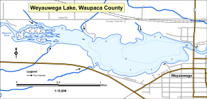 Weyauwega Lake Topographical Lake Map