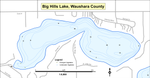 Big Hills Lake (Hills) Topographical Lake Map