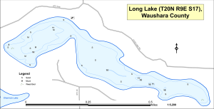 Long Lake T20NR09ES17 Topographical Lake Map