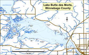 Butte Des Morts Topographical Lake Map