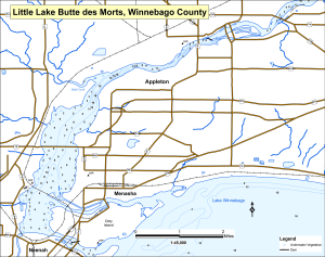 Little Lake Butte Des Morts Topographical Lake Map