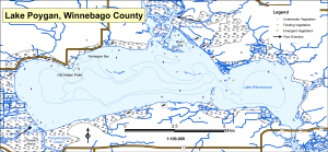 Poygan Lake Topographical Lake Map
