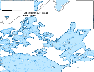 Turtle Flambeau Flowage East Central Topographical Lake Map