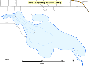Tripp Lake (Trapp) Topographical Lake Map