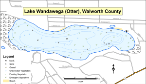 Wandawega Lake (Otter) Topographical Lake Map