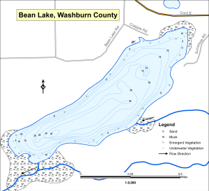 Bean Lake Topographical Lake Map