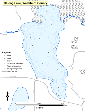 Chicog Lake Topographical Lake Map