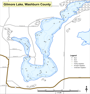 Gilmore Lake Topographical Lake Map