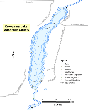 Kekegama Lake Topographical Lake Map