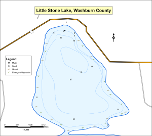 Little Stone Lake Topographical Lake Map