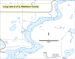 Long Lake (2 of 3) Topographical Lake Map