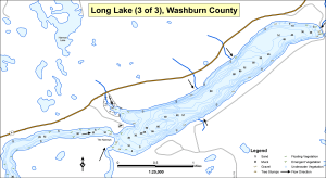 Long Lake (3 of 3) Topographical Lake Map