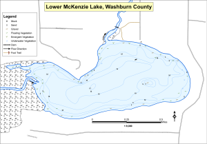 McKenzie Lake, Lower Topographical Lake Map