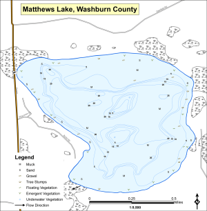 Matthews Lake Topographical Lake Map