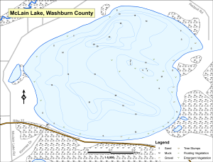 McLain Lake Topographical Lake Map
